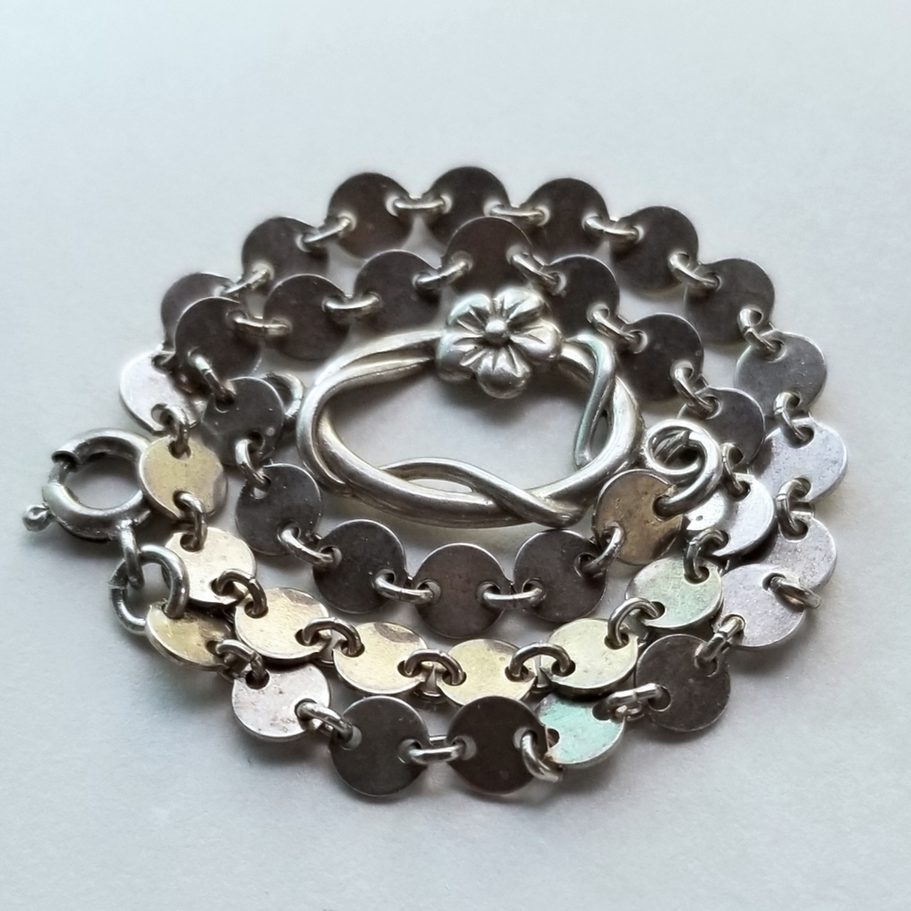 A beautiful Art Nouveau style sterling silver anklet or bracelet preowned